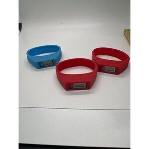 Lot of 3 Disney Subway Cars Silicone Digital Sport Watch Bracelet Blue & Red